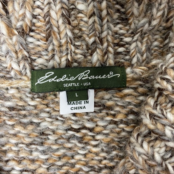 Eddie Bauer Button Front Wool Blend Cardigan Tan - Picture 2 of 8